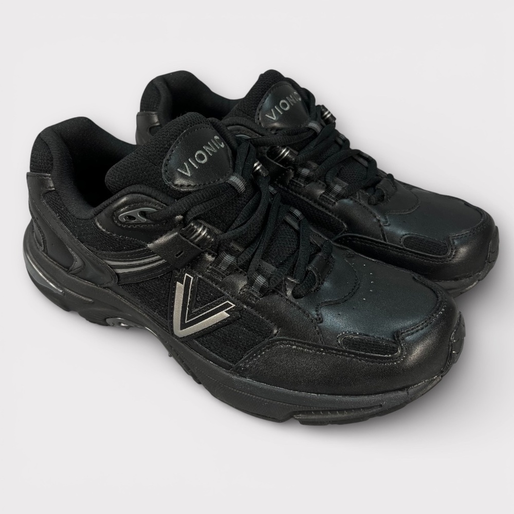 Vionic 23Walk 2.0 Black Sneaker Wome's 9.5 Comfort Orthotic Walking Shoes Travel